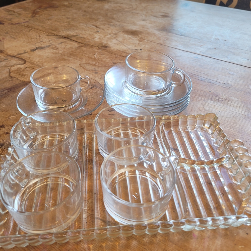 Elegant Glass Tea Cup and Saucer Set